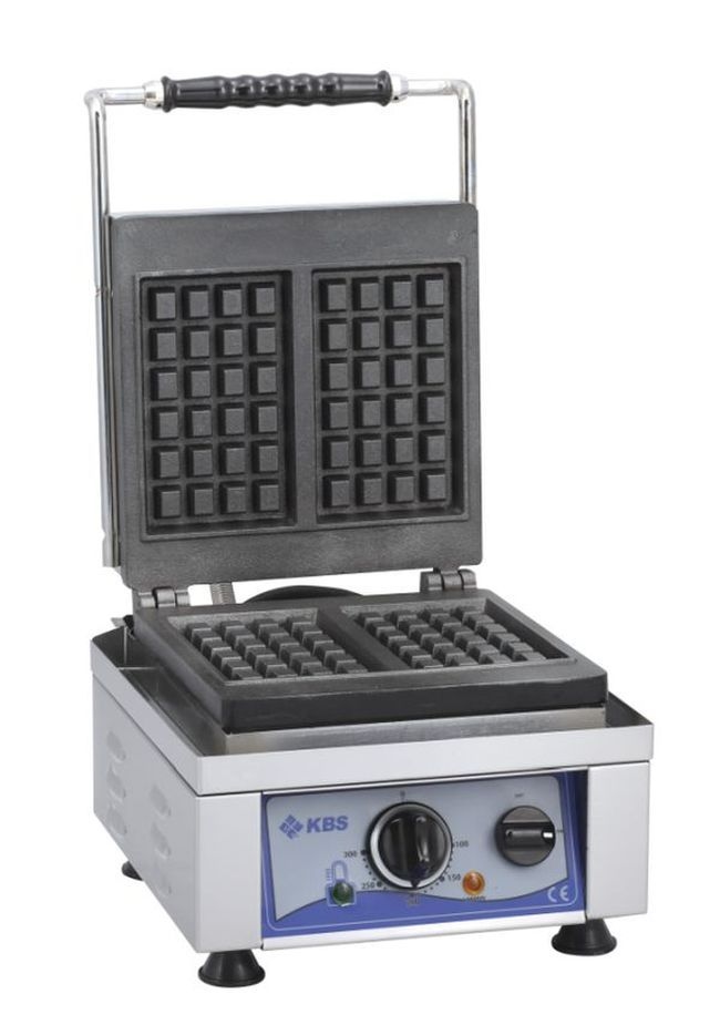 KBS Gastrotechnik KBS Waffeleisen mit wechselbarer Backplatte für 2x Waffeln 10,2x16,4x2,6cm 230V Image