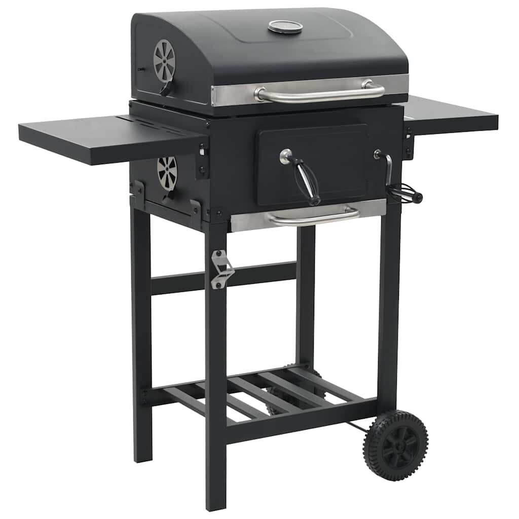 vidaXL Holzkohlegrill mit Unterer Ablage Schwarz Image