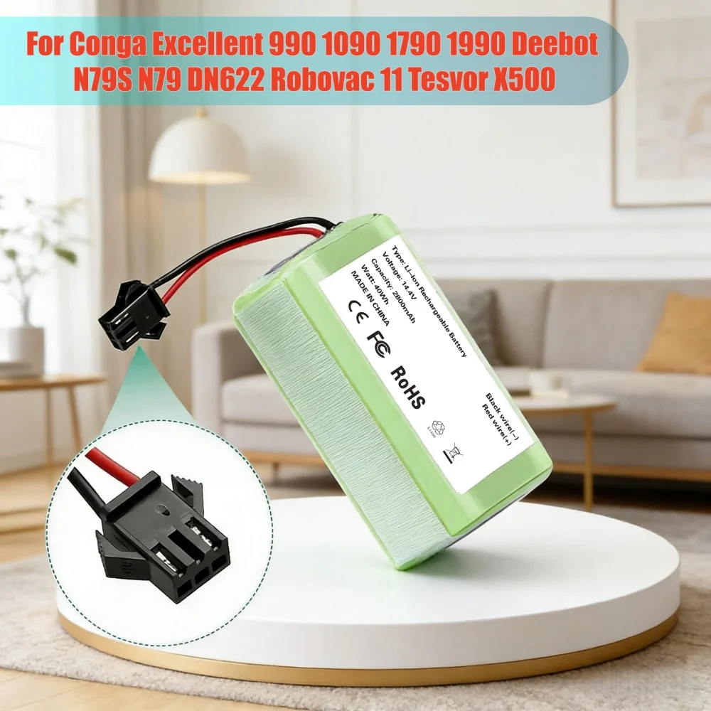 14,4V Ersatzakku für CECOTEC CONGA 950 990 999 1190 1091 1099 1790 1990 2290 5290 Staubsauger-Akku Image