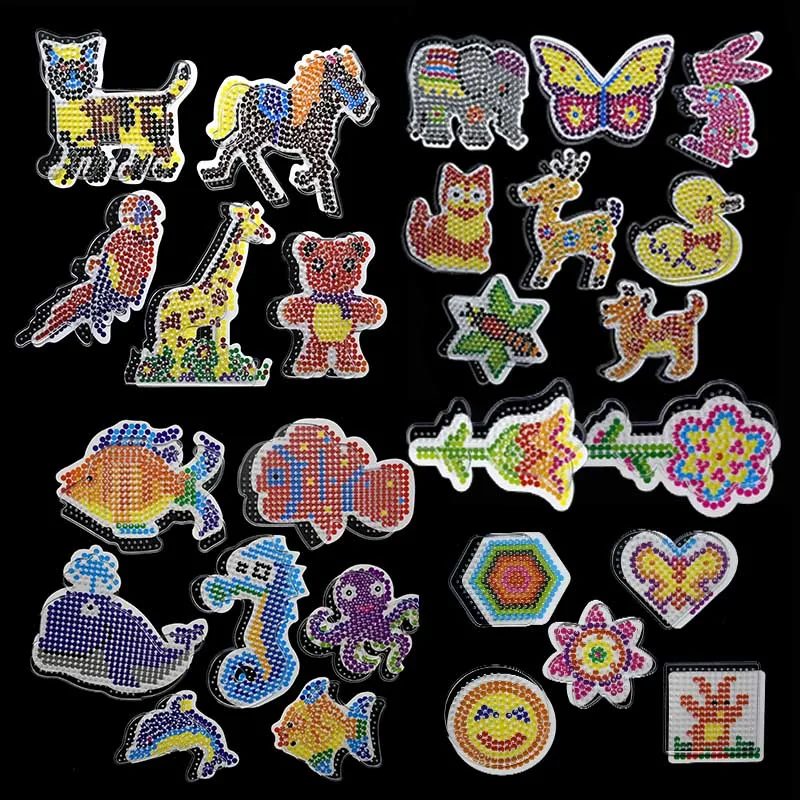 Sicherung Pixel Art Puzzle Stecktafeln Muster Vorlagen Bügelpapier Weiße Kunststoffpinzette für 5 mm Hama-Perlen 3D-Spielzeug Kinder Geschenk Image