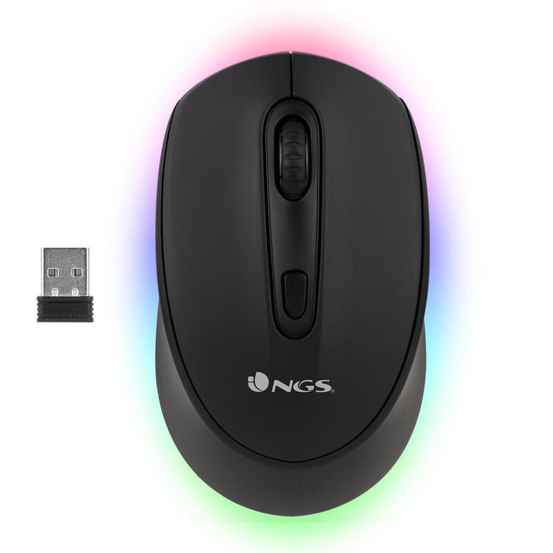 Bluetooth Wireless Mouse Ngs Smog-Rb Wiederaufladbare Batterie bis zu 1600 Dpi Schwarz Image