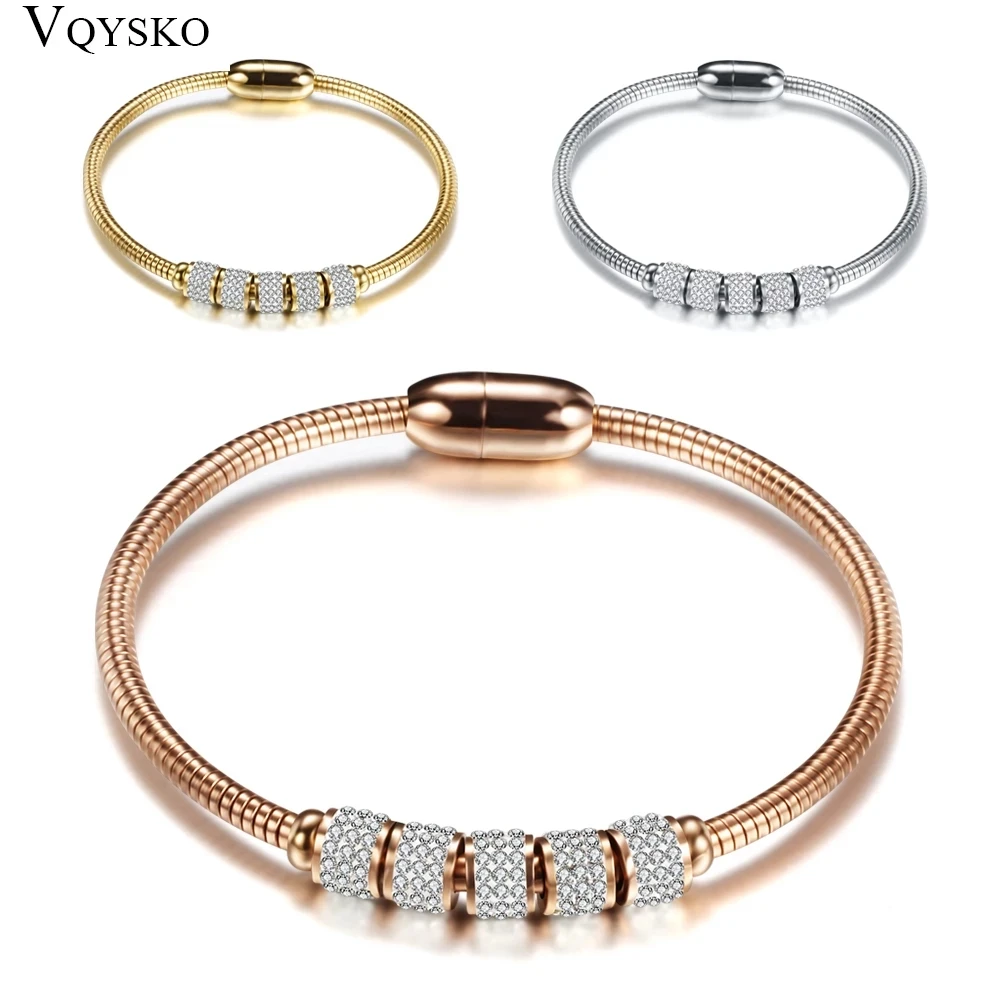 Drop shipping Mode Frau Armband und Armreifen Mit Magnet Verschluss Frauen Edelstahl Armband Armreifen Schmuck Großhandel Image