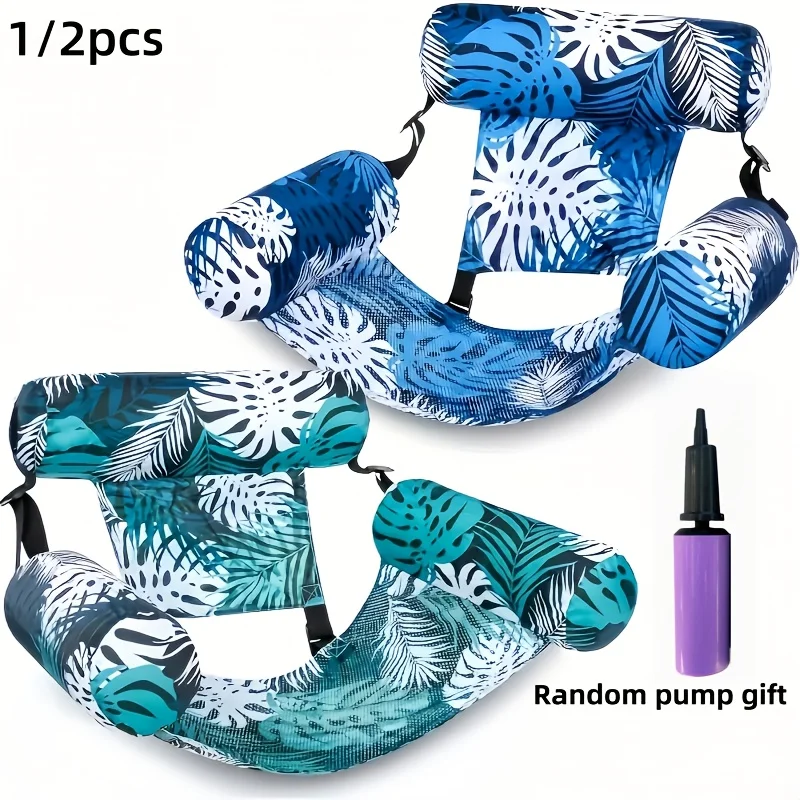 1/2 Stück aufblasbarer Pool-Liegestuhl für Erwachsene, langlebiges PVC-Schwimmbett für Strand und Schwimmbad, faltbare Wasserliege, verschiedene Farben Image