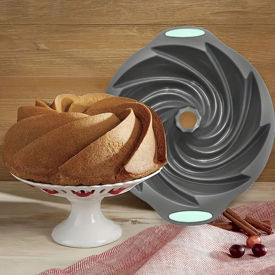 Hochwertige Silikon-Zyklon-Kuchenform. Hochtemperaturbeständige Backform für den Haushalt, gedämpfte Kuchenform, Backwerkzeuge Image