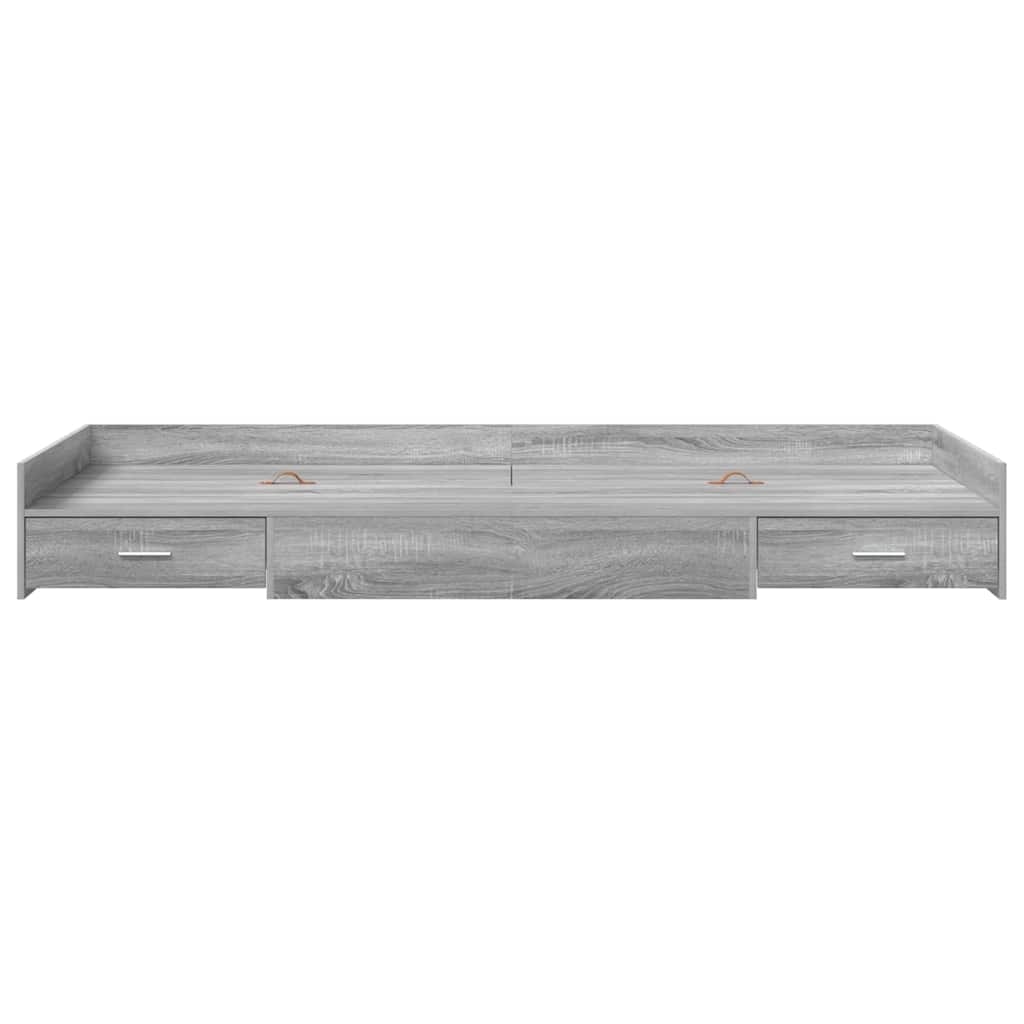 vidaXL Bettrahmen mit Kopfteil Graues Sonoma 75 x 190 cm Holzwerkstoff Image