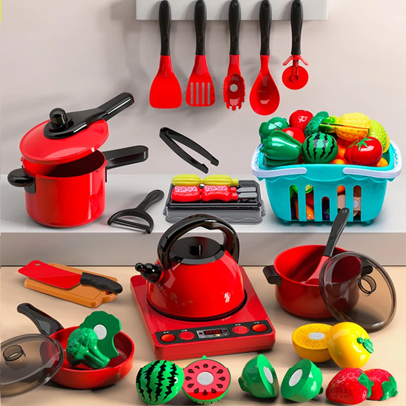 Ensemble de jouets de cuisine de Simulation, jouets de cuisine pour enfants, ustensiles de cuisine, coupe de Fruits, accessoires de cuisine, jouets de cuisine pour enfants, cadeaux pour filles
