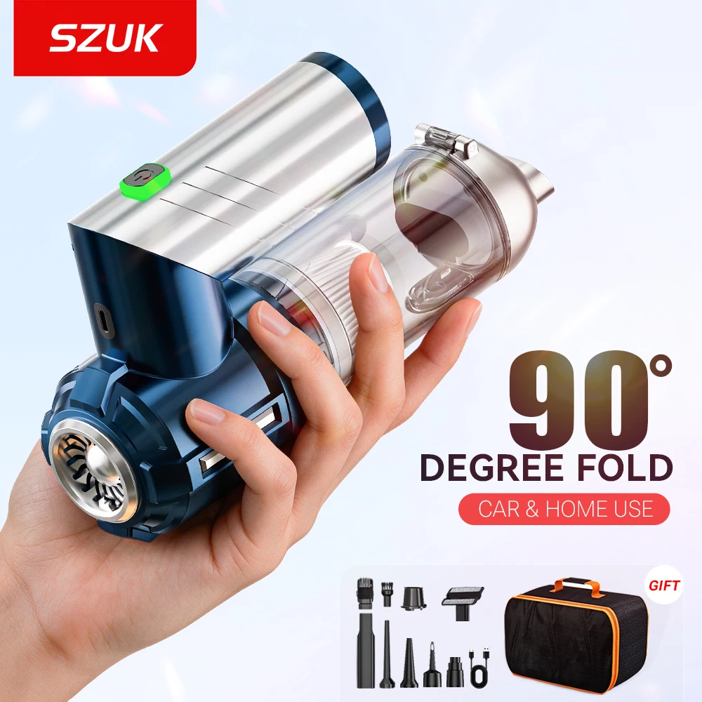 Aspirateur de voiture sans fil SZUK, aspirateur pliable mini, aspirateur sans fil, aspirateur portatif pour voiture aspirateurs sans fil aspirateur pour voiture aspirateur voiture souffleur air puissant