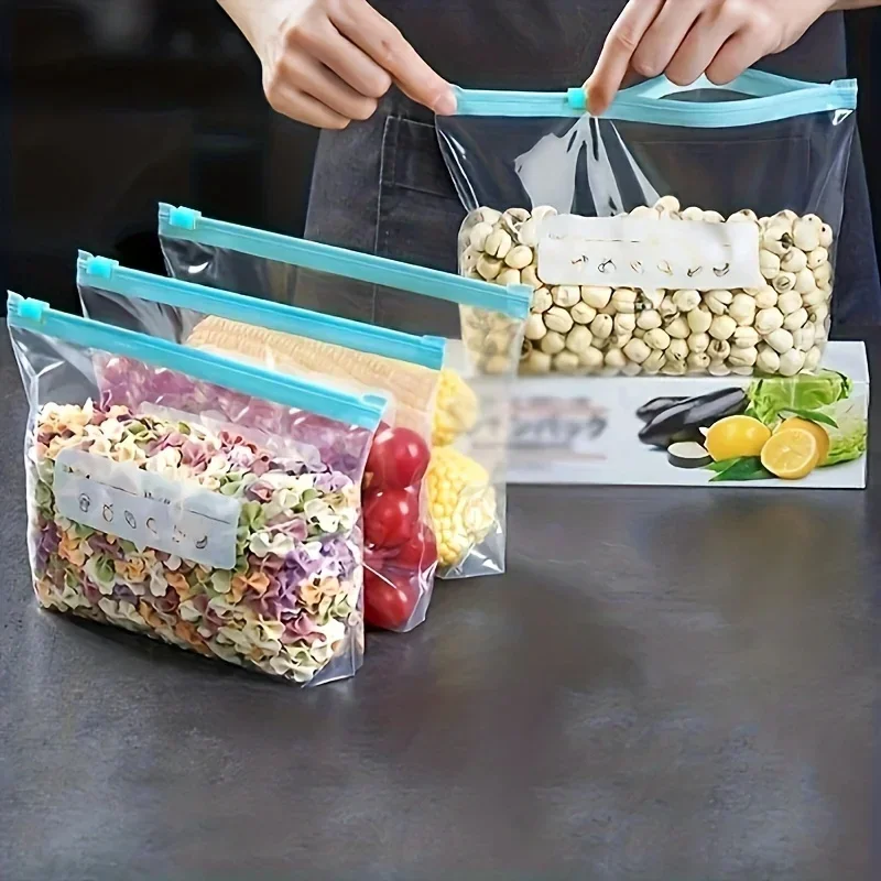 Sacs de conservation scellés 45 pièces, sacs de conservation des aliments à fermeture éclair, sacs de conservation des aliments auto-scellants, sacs à fermeture éclair, sac de stockage des aliments frais
