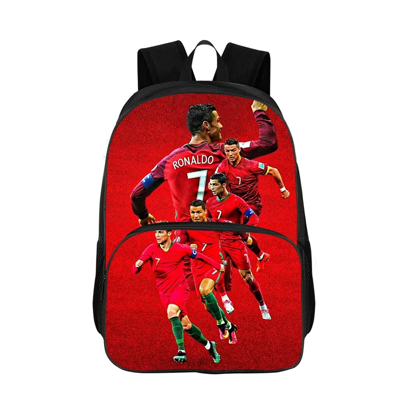 Ronaldo 3D impression école sac à dos Football étoile sac d'école CR Mochila étudiant sac à dos sac pour garçons filles meilleur cadeau