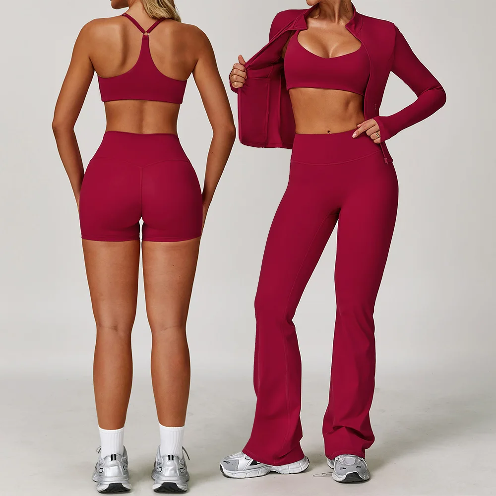 2/3 pièces costume de Yoga ensemble de sport ensemble de gymnastique femmes survêtement course vêtements d'entraînement à manches longues soutien-gorge de sport vêtements de sport vêtements de Yoga