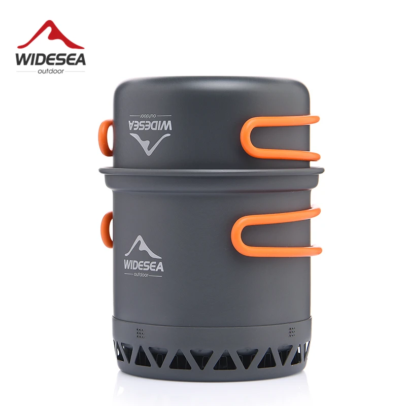 ESEA-Ensemble d'ustensiles de cuisine pour camping, bouilloire de cuisine, cuisinière à chaleur, ustensiles de voyage, ustensiles de cuisine touristiques, pot de 1,3 l, 2,3 l