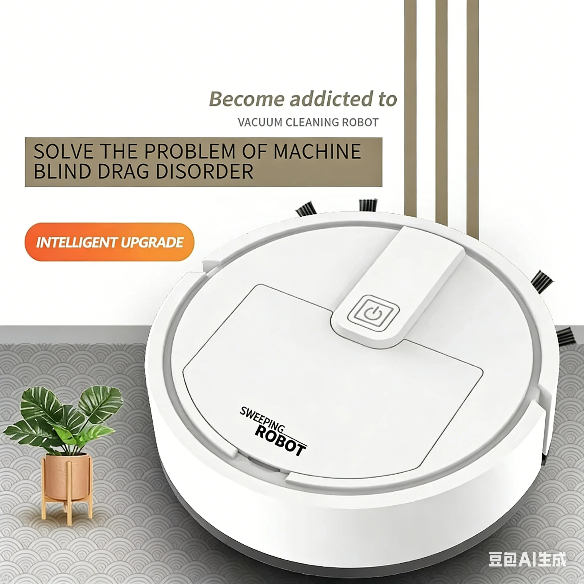 Robot de balayage intelligent 3 en 1 pour la maison, recharge USB, machine de balayage, poussière, poils d
