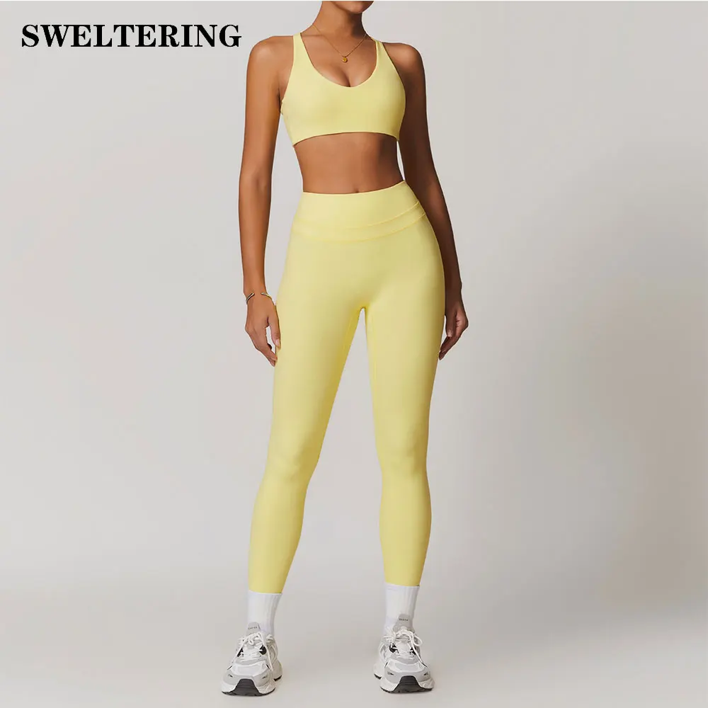 SWELTERING 2 pièces vêtements de sport femmes Yoga ensemble vêtements de sport vêtements de sport costumes de Yoga ensemble de Fitness survêtements soutien-gorge de sport Leggings de gymnastique