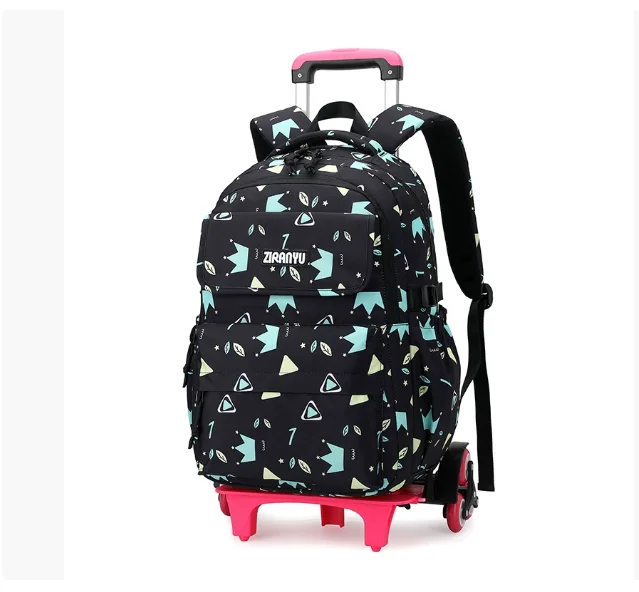 Sac à dos d'école à roulettes pour filles, sac de chariot d'école, sac à roulettes pour filles, sac à dos d'école à roulettes