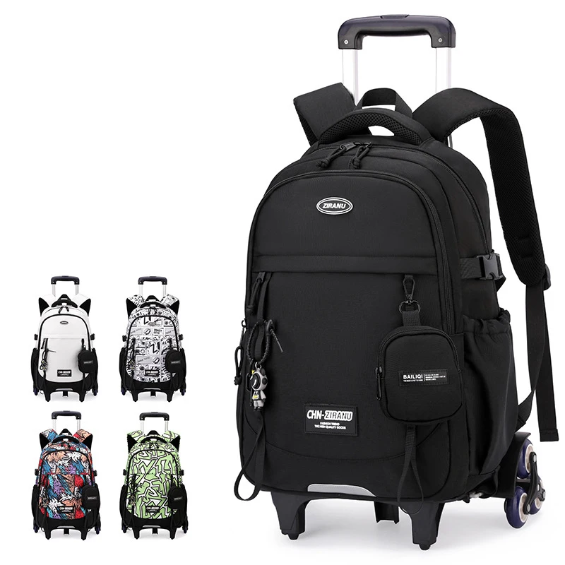 Sac à dos d'école pour enfants, sac à dos à roulettes pour garçons, sac d'école pour enfants avec roulettes, sac à bagages roulant, sac de livre pour étudiants