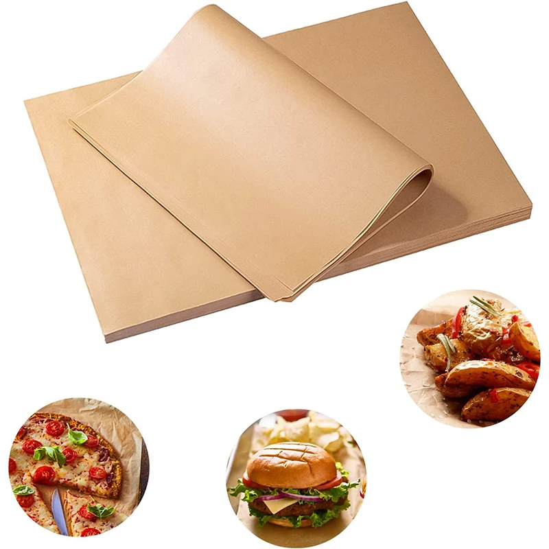 LMETJMA 100 Stück Pergamentpapier-Backbleche, antihaftbeschichtet, vorgeschnittenes Backpapier zum Backen von Pergament, wird nicht verbrennt, Wachspapier JT70 Image