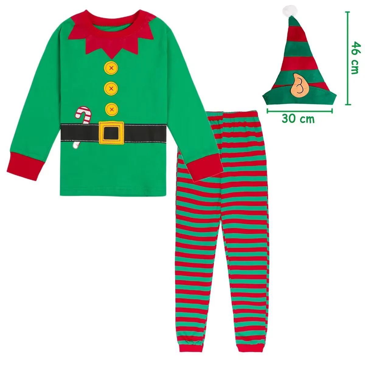 Weihnachten Pyjamas Kinder Jungen Mädchen Elf Santa Claus Nachtwäsche Kleinkind Lebkuchen Mann Weihnachten Party Geschenk Pijamas Rot Grün Pjs
