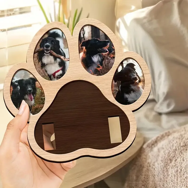 2D Flachdruck Haustier-Gedenkornament aus Holz mit Sockel, Exquisite Tierliebhaber-Dekoration, Herzliches Beileids-Gedenkgeschenk Image