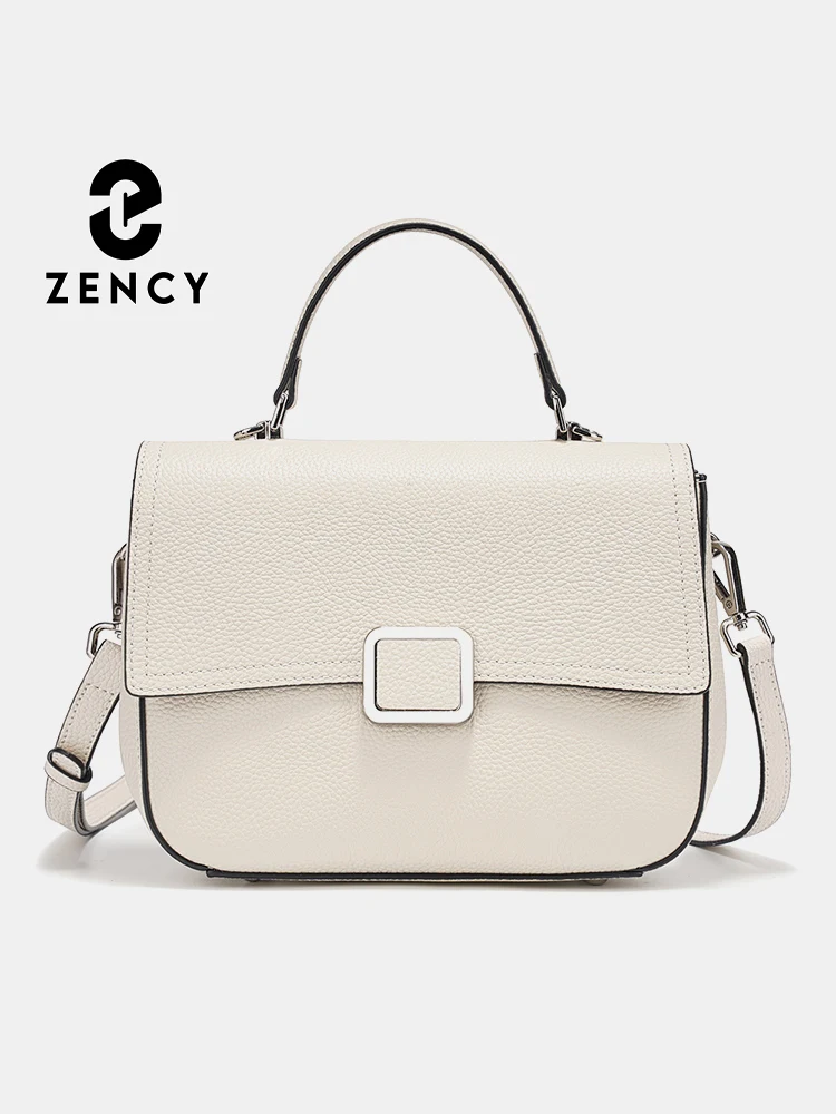 Zency mode femmes sac en cuir véritable femmes bandoulière sac à bandoulière quotidien trajet sac à main décontracté 2025 cartables à la mode
