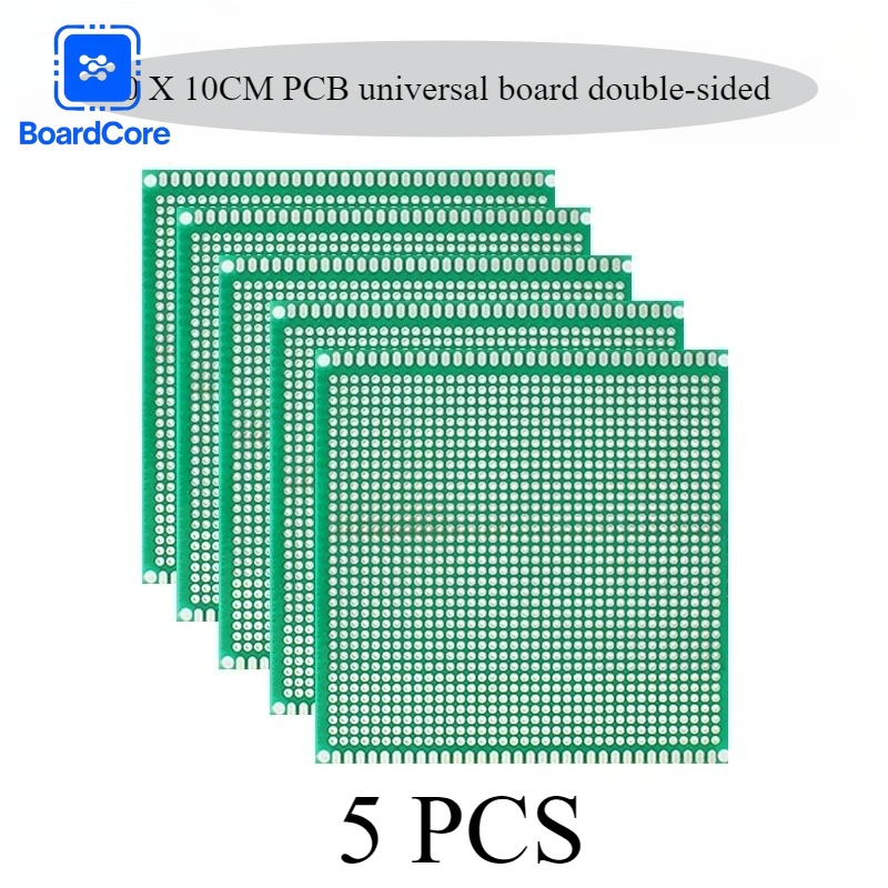 5 Stück 10x10cm 2,54mm Doppelseitige Verzinnte Universal-Leiterplatten-Prototypplatten für Elektronische Experimentierprojekte und Reparaturen Image