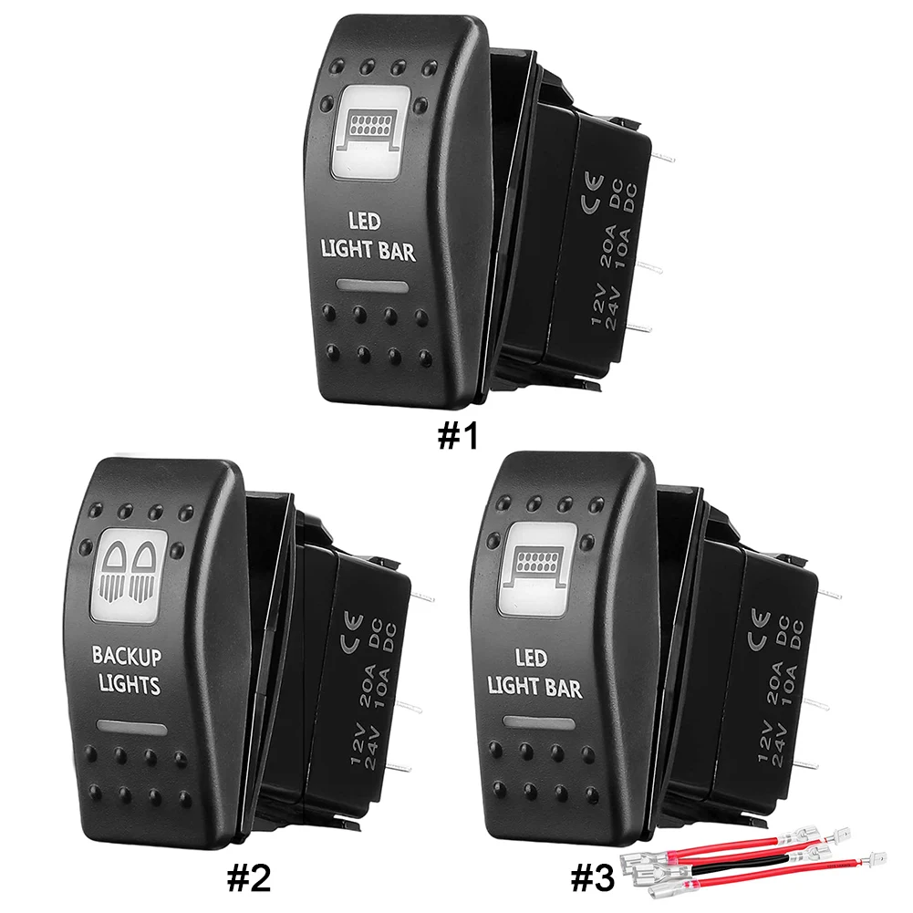 LED-Hintergrundbeleuchtung Schalterleiste Ein/Aus 5-PIN Auto Dual-Schalter LED-Lichtleiste Wasserdichter Dual-LED-Ein/Aus-Schalter für ATV UTV Auto LKW Wohnmobil Image