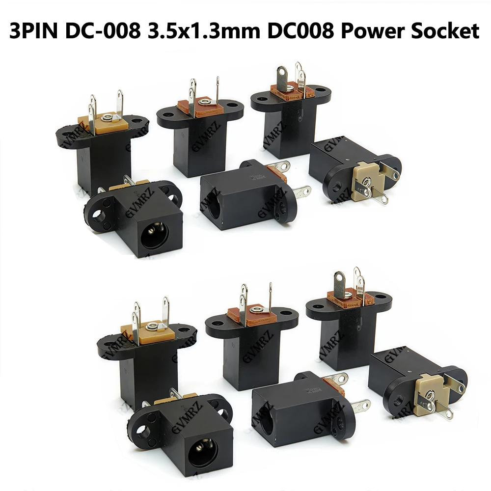 10 Stück 3-PIN DC-008 3,5x1,3mm DC008 Strombuchse 3,5*1,3MM Buchse Weibliche Schnittstelle DC-Strombuchse mit Schraube 3,5x1,3 Image