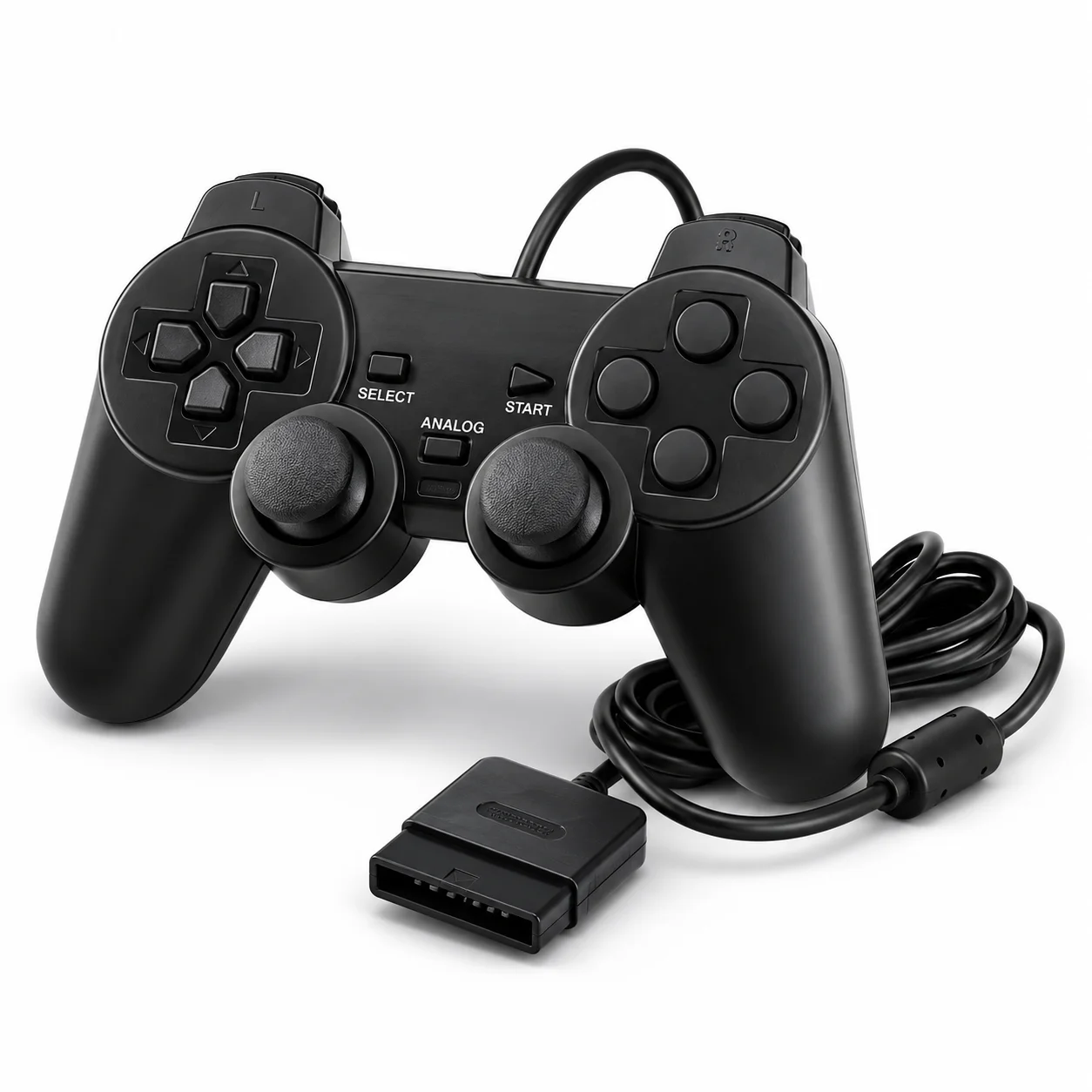 PS2 Wired Controller Gamepad for PlayStation 2 Console Dual Shock Vibration Joystick Plug and Play Replacement Game Accessories