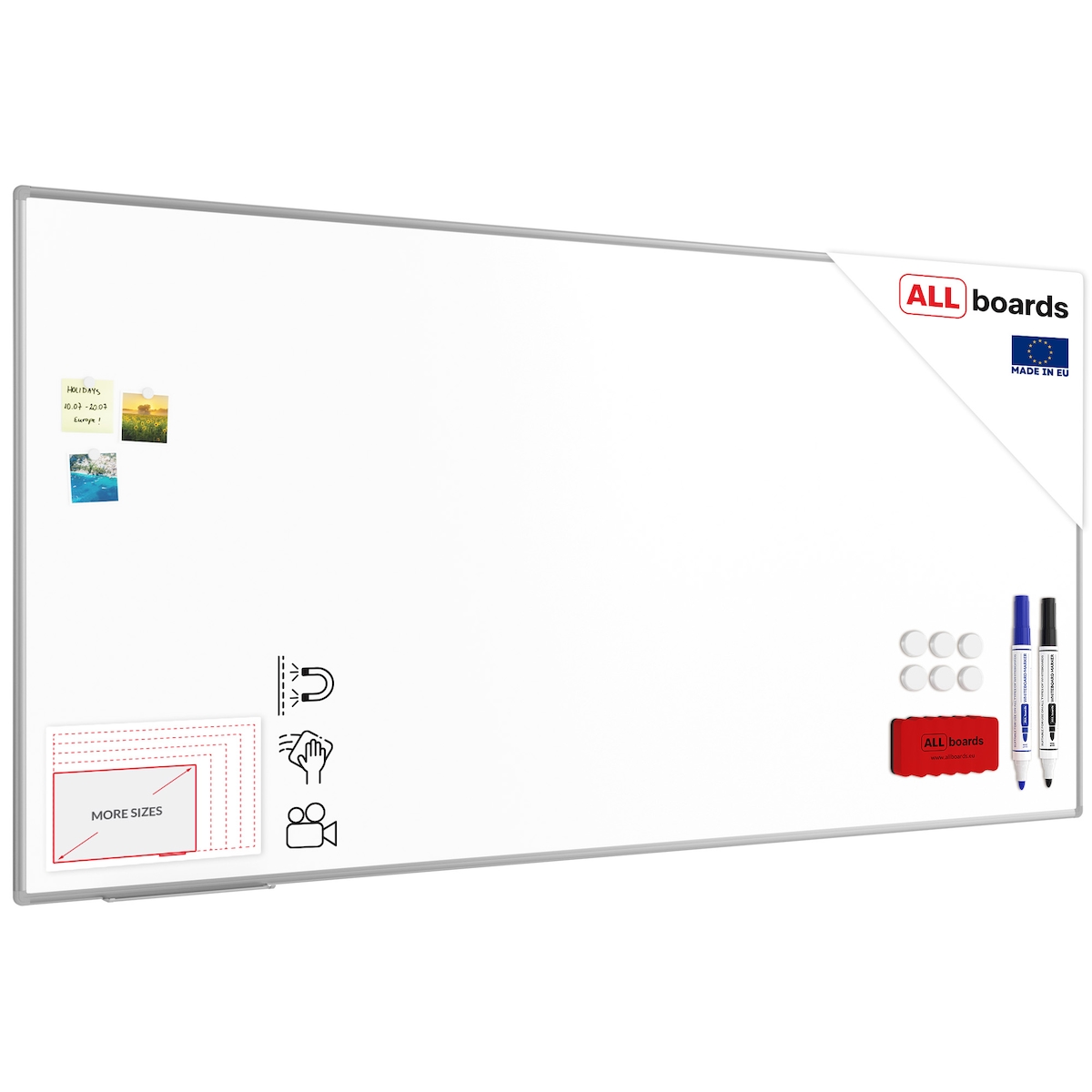 ALLboards Keramik-Magnettafel emailliert P3 240x120 cm, Alurahmen Image