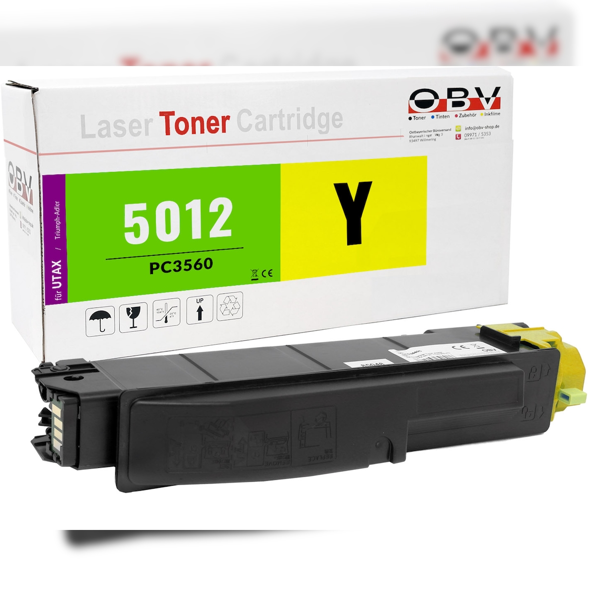 OBV Toner Gelb kompatibel zu UTAX Triumph-Adler P-C 3560dn P-C 3560i MFP P-C 3565i MFP - Ersetzt PK-5012Y - ca. 10.000 Seiten Image