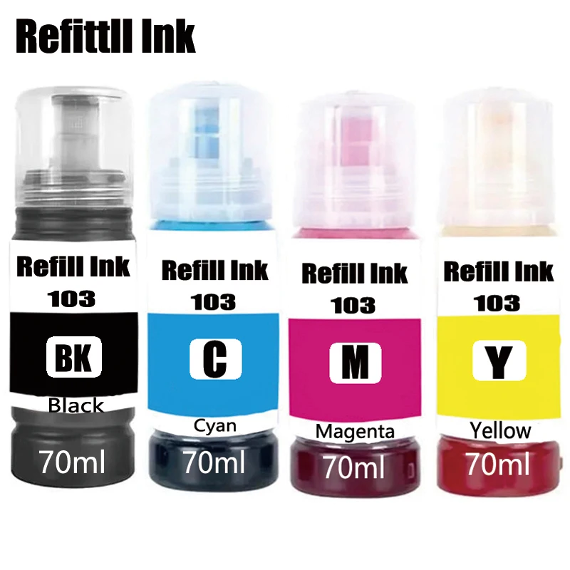 103-Premium-Nachfülltinte für Epson 103 EcoTank L1110 ‎ L1210 L1250 L3100 L3101 L3110 L3111 L3150 L3151 ‎ L3156 Drucker Image