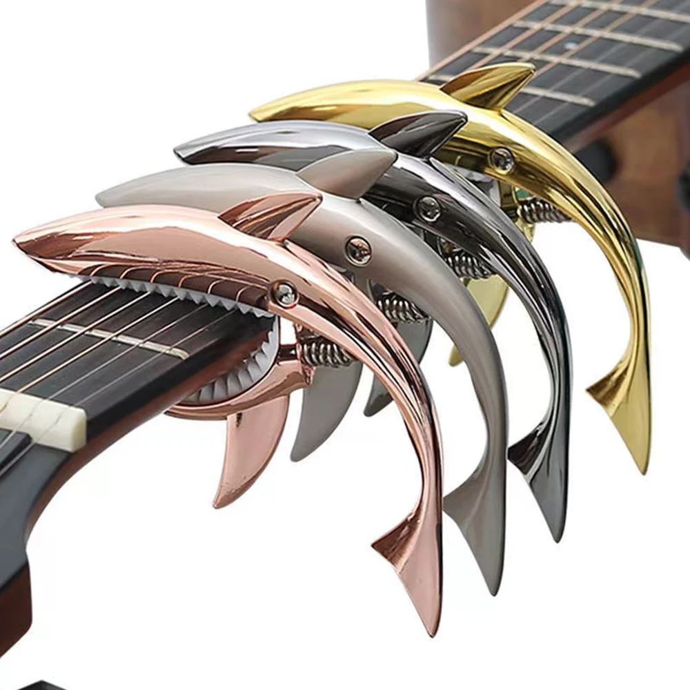 Metal Shark Gitarre Capo klassische E-Gitarre Capo hochwertige Zink legierung Schnell wechsel Clip Bass Bridge Gitarre Zubehör Image