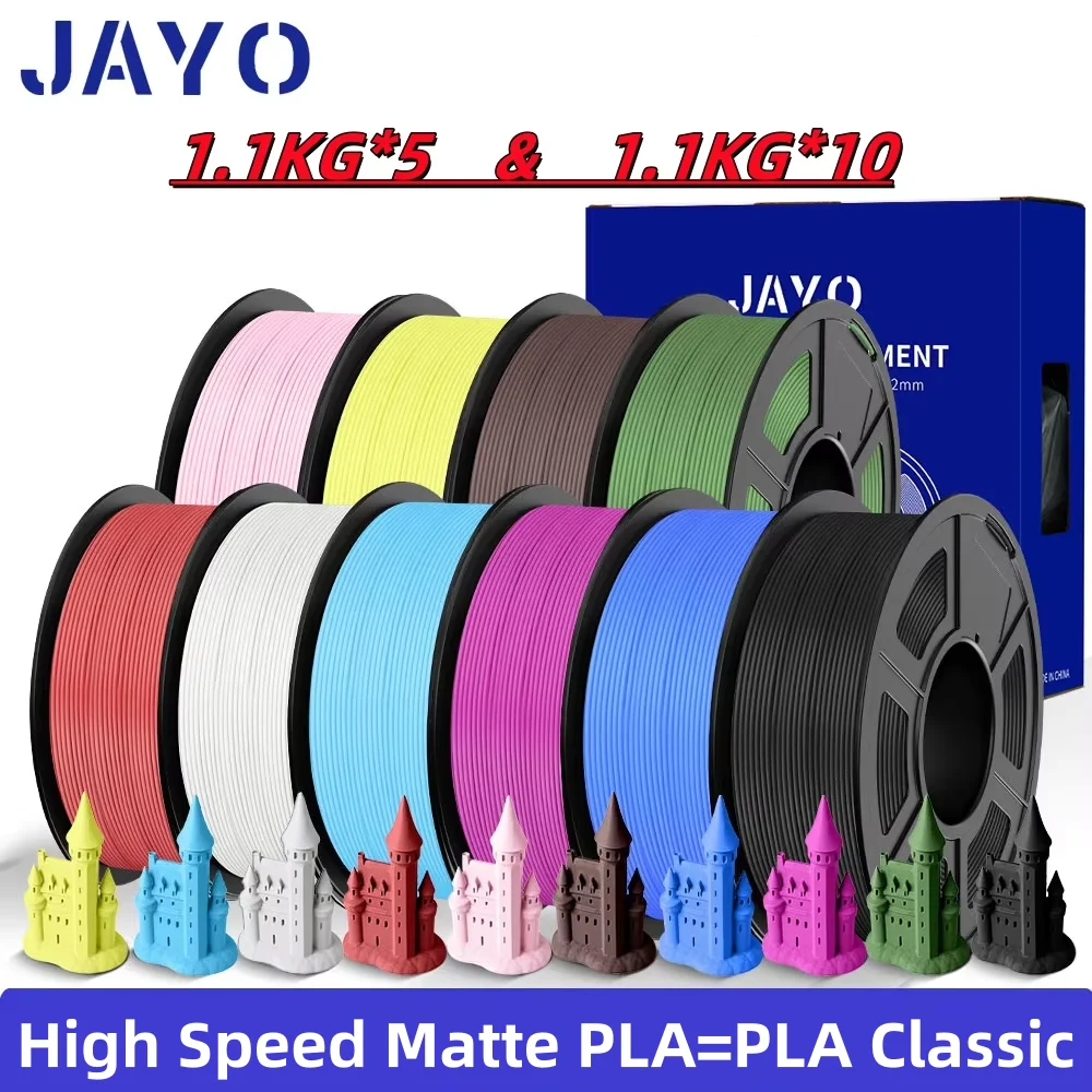 JAYO 3D-Drucker Hochgeschwindigkeits-Matt-PLA-Filament 1,75 mm 300–600 mm/s Druckbereich High Flow Speedy PLA 3D-Drucker-Filament für 3D Image