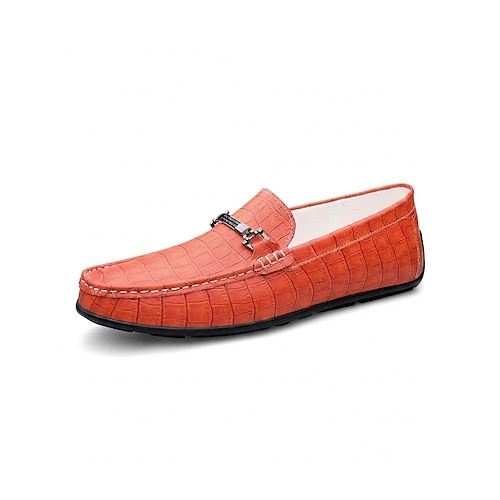 Herren Geschäftlich Täglich Resortabende PU Leder Bequem Slipper Schwarz Blau Orange Sommer Frühling Image