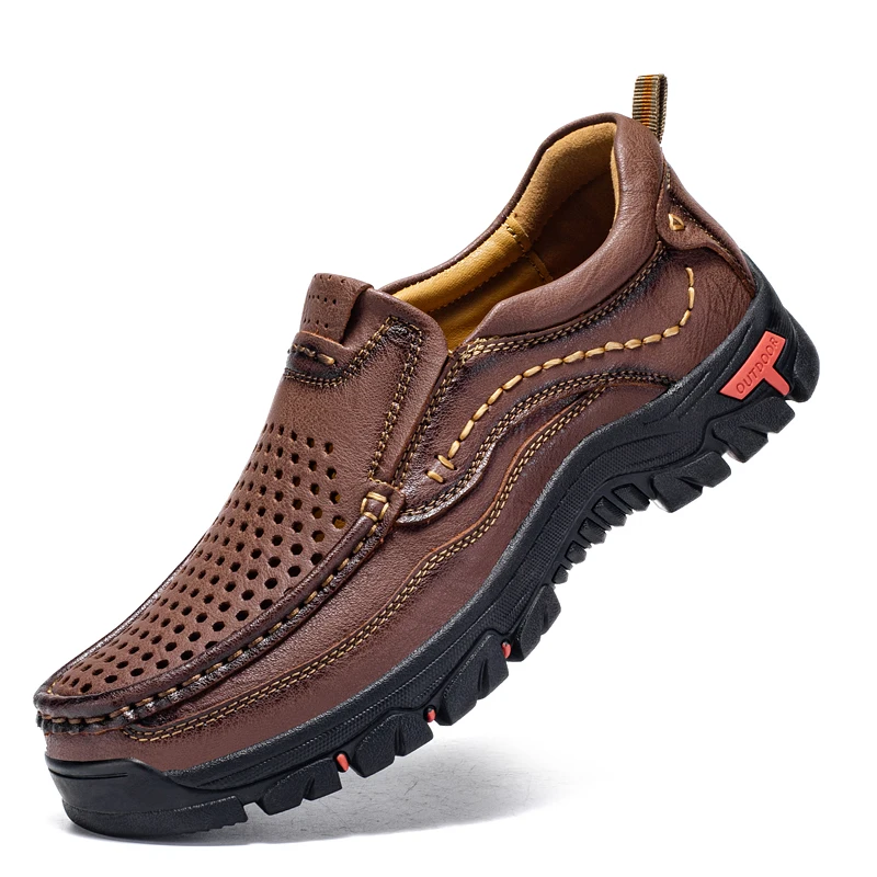 2026 Neue Herrenschuhe Echtleder Herren Slipper Hochwertige Atmungsaktive Herren Freizeitschuhe Outdoor Herren Sneakers Große Größe 48