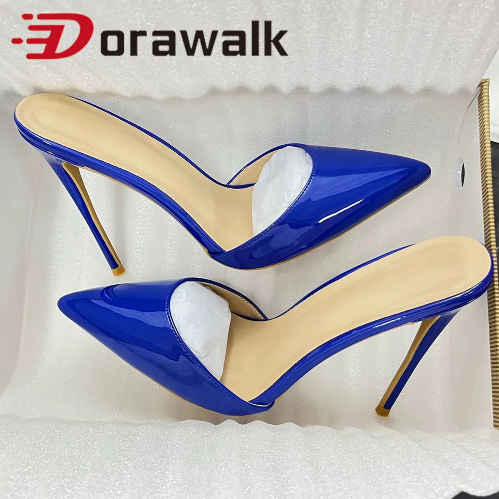 Chic Blau Frau Sexy Kleid Spitz Casual Sommer Sandale Slipper High Heels Meer Damen Urlaub Party Schuhe Slingback