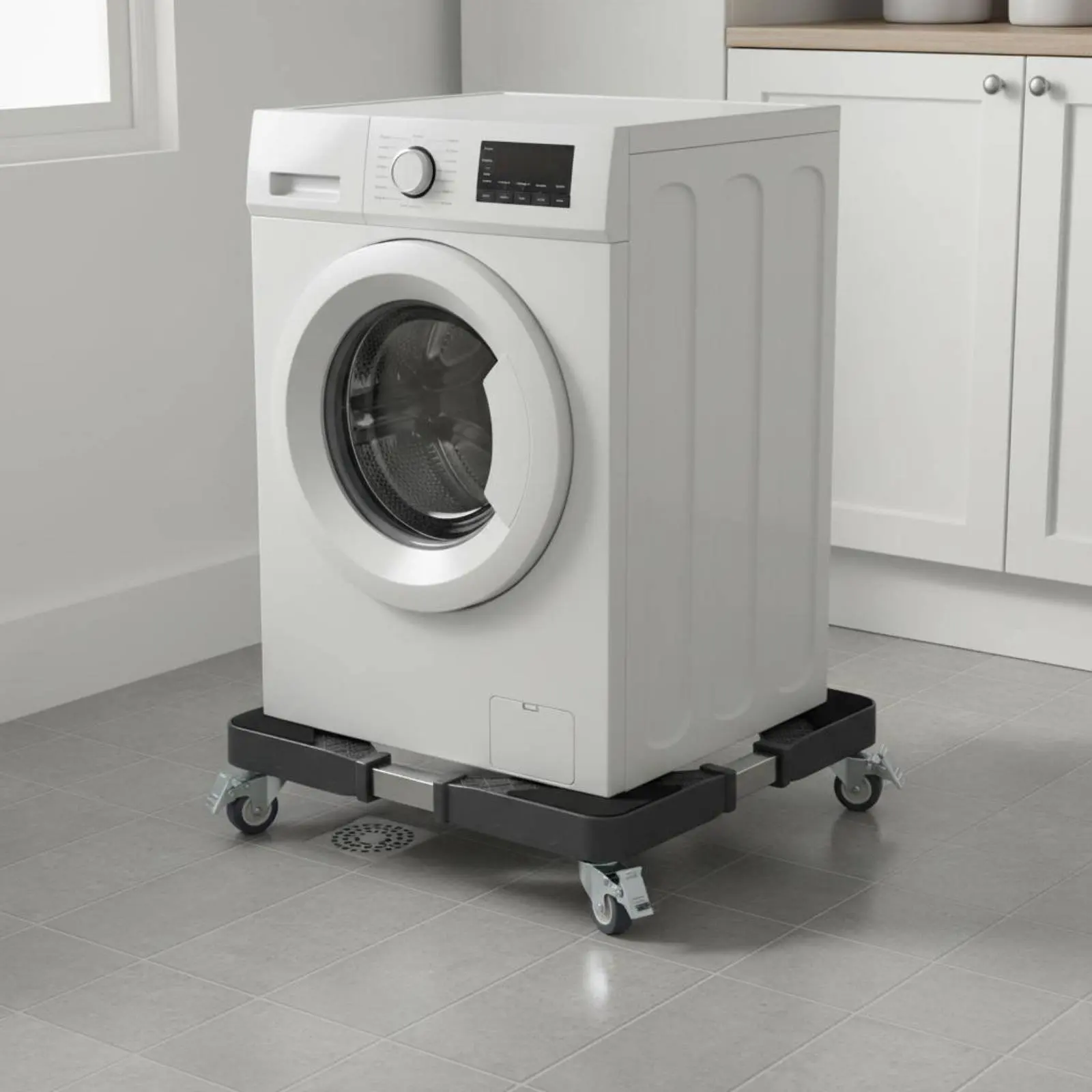 Base mobile pour machine à laver avec roulettes, socle pour lave-linge, chariot anti-vibration, base universelle pour appareils électroménagers