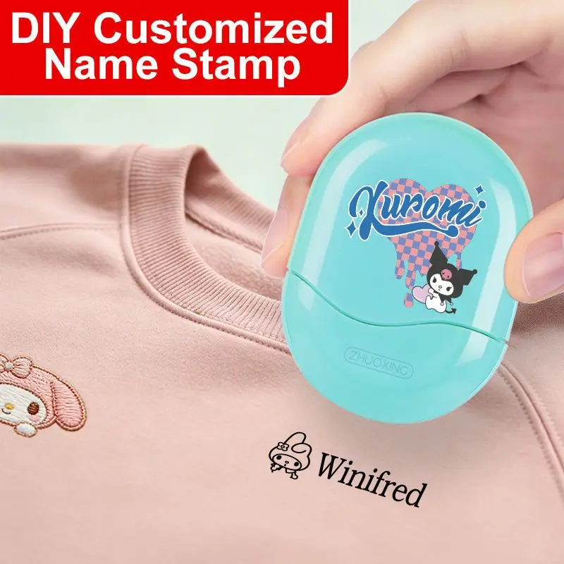 Sanrio DIY-Stempel mit individuellem Namen – niedliches Sanrio-Muster, personalisierter Namensdruck, wasserfest und lichtbeständig, ideal für den täglichen Gebrauch. Image