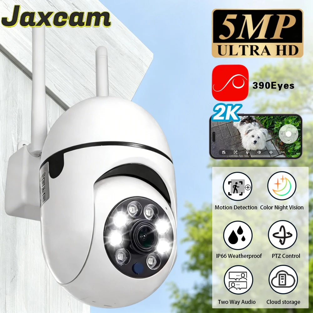 390EYES APP WLAN PTZ-Kamera 5MP Auto-Tracking Zwei-Wege-Audio Farbnachtsicht Outdoor Wasserdichte Kabellose Sicherheitskamera Image