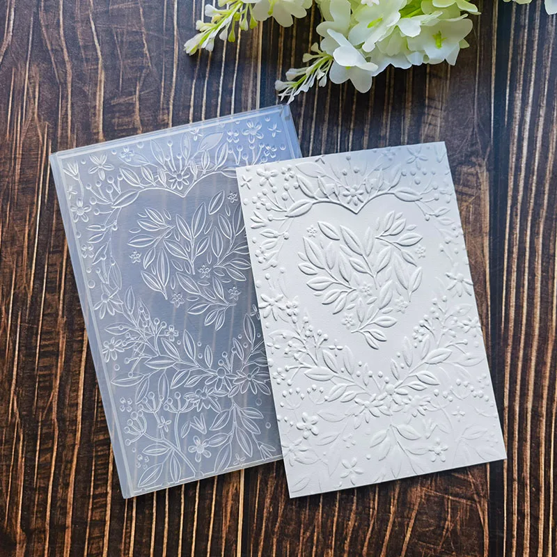 1-teiliges Set, dreidimensionale, elegante, herzförmige Blumen-Hintergrundvorlage, geprägter Bastelpapierordner, DIY-Sammelalbum, 3D t Image
