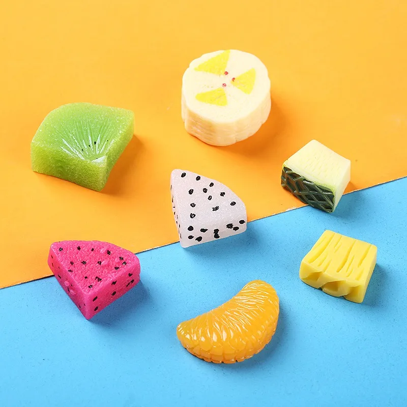 10 Stück künstliche Frucht-Accessoires: Orange, Ananas, Banane, Drachenfrucht-Ornamente Image