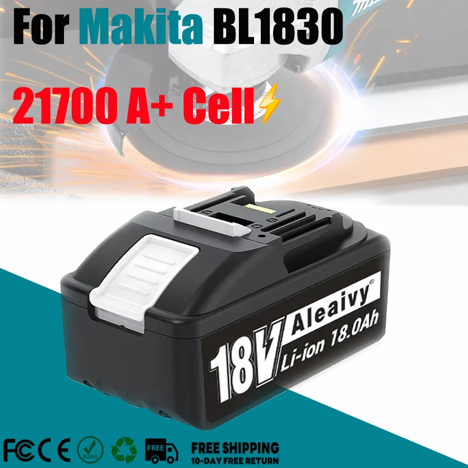 Für Makita 18 V 21700 A + Zelle Batterie 18 Ah akku Kompatibel BL1830 BL150B BL1860B Batterie Hammer Bohrer Power werkzeuge Image
