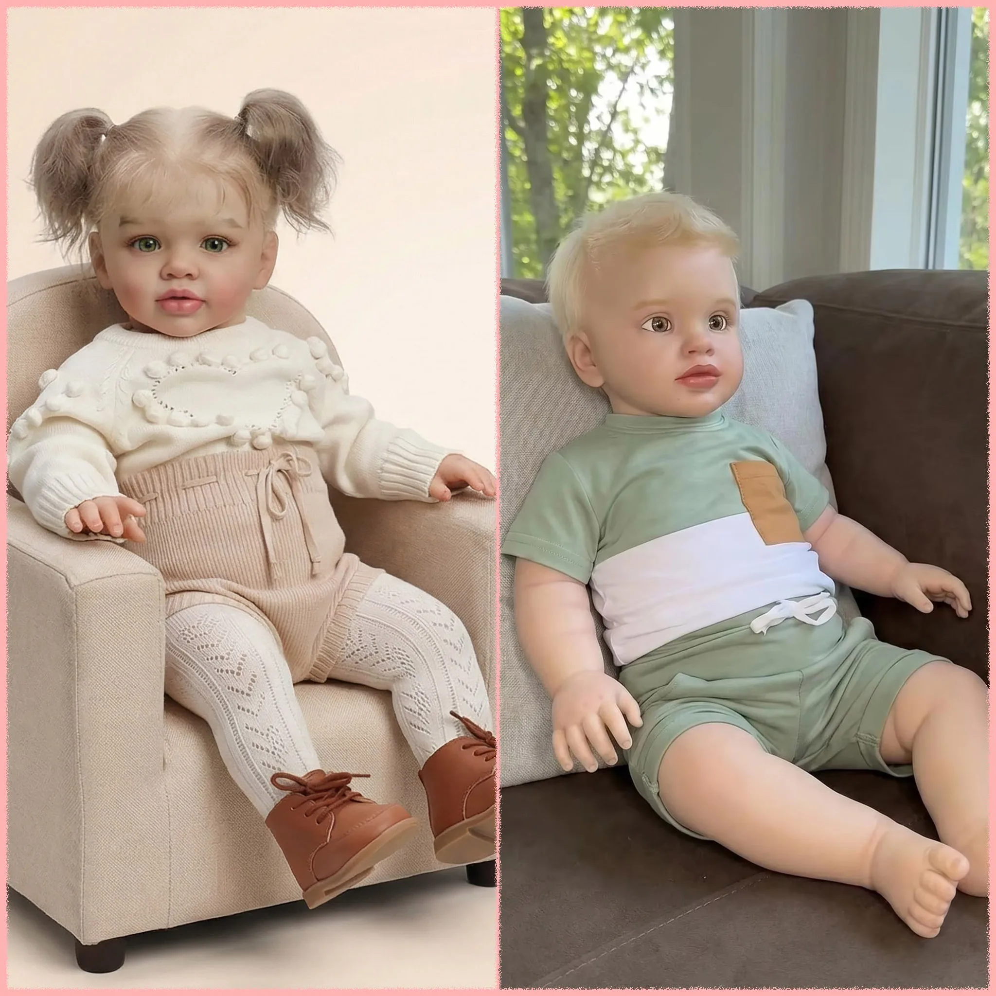 25 Zoll große, handgefertigte, lebensechte Reborn-Puppe Pippa, große Größe, Kleinkind, mehrschichtige Bemalung, 3D-Haut, handgepflanztes Haar, sichtbare Venen