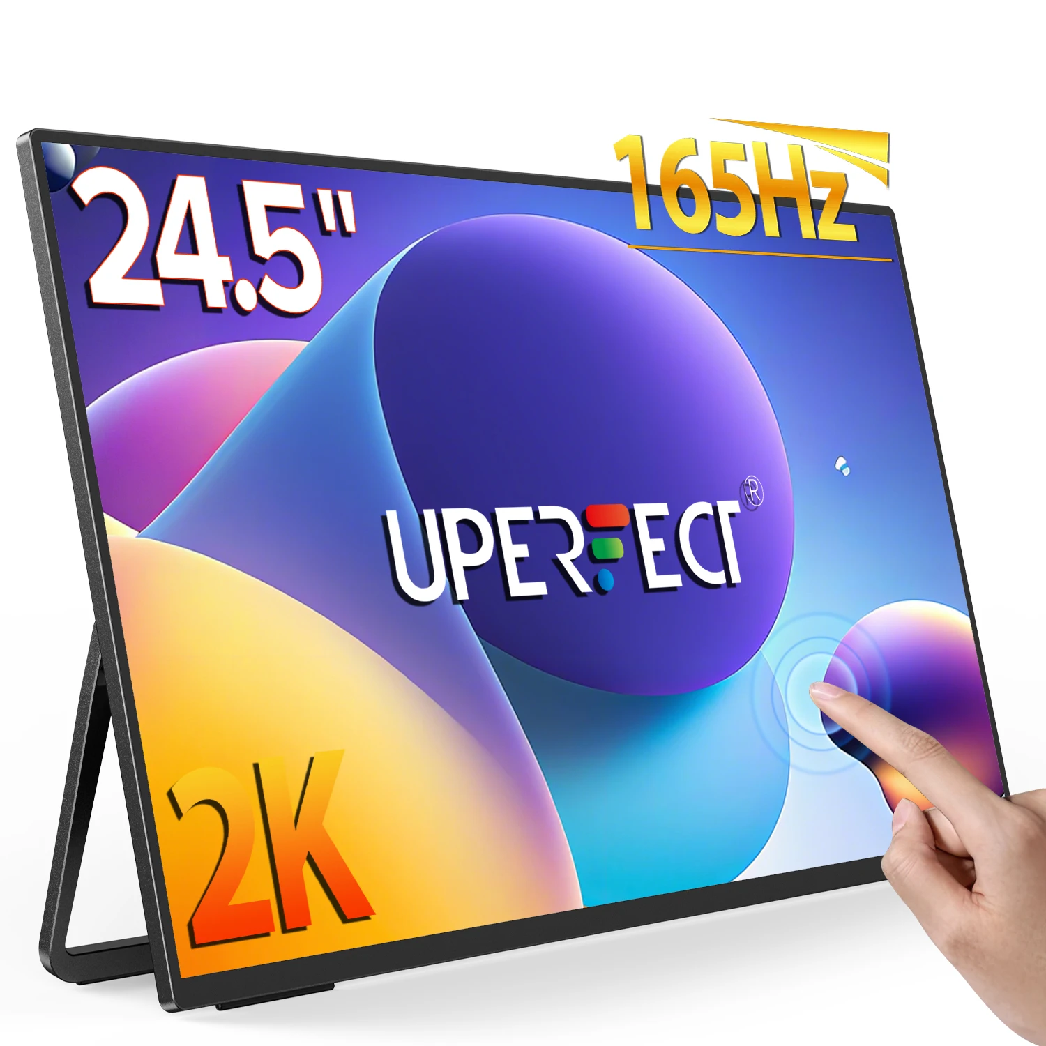 UPERFECT 24,5" QHD 2K Desktop-Monitor Mutil Touchscreen 165Hz Wandmontierter IPS-Bildschirm für Laptop PC Mac XBOX PS5 Gaming Display Image