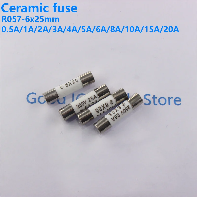 10 Stück RO54 R054 6 x 25 mm Keramiksicherung 5 x 25 flinke Sicherung 250 V 0,5 A 1 A 2 A 3 A 4 A 5 A 6 A 8 A 10 A 13 A 15 A 16 A 20 A 25 A 30 A Image