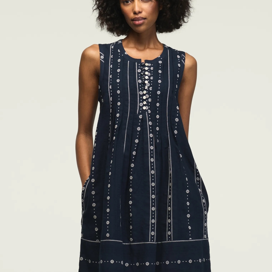 Lucky Brand Pintuck Mini Dress - Women's Clothing Dresses Mini Dress in Ombre Blue, Size 2XL