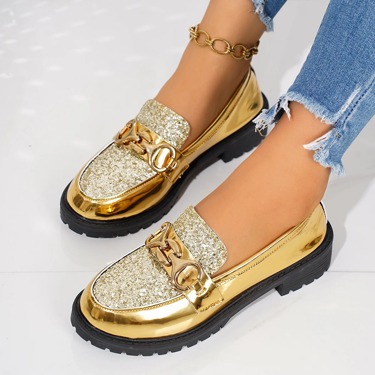 Frühling und Herbst Elegante Runde Kopf Sexy Grobe Wurzel Casual Schuhe Modische Heißer Verkauf Neue Bequeme frauen Schuhe