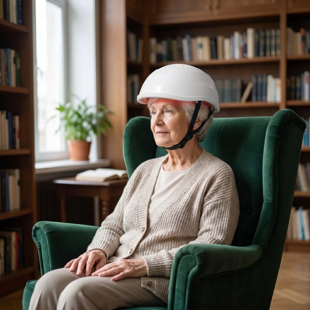 Dawfek 1070nm Nahinfrarot-Licht PBM-Therapie-Helm Neuromodulations-Stimulationsgerät für Gehirntherapie Schlaganfall Alzheimer-Behandlung Image