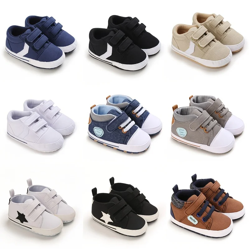 2024 neue Baby Leinwand Turnschuhe Anti-slip Weiche Plaid Baby Junge Mädchen Schuhe Neugeborene Erste Wanderer Infant Baby unisex Casual Schuhe Image