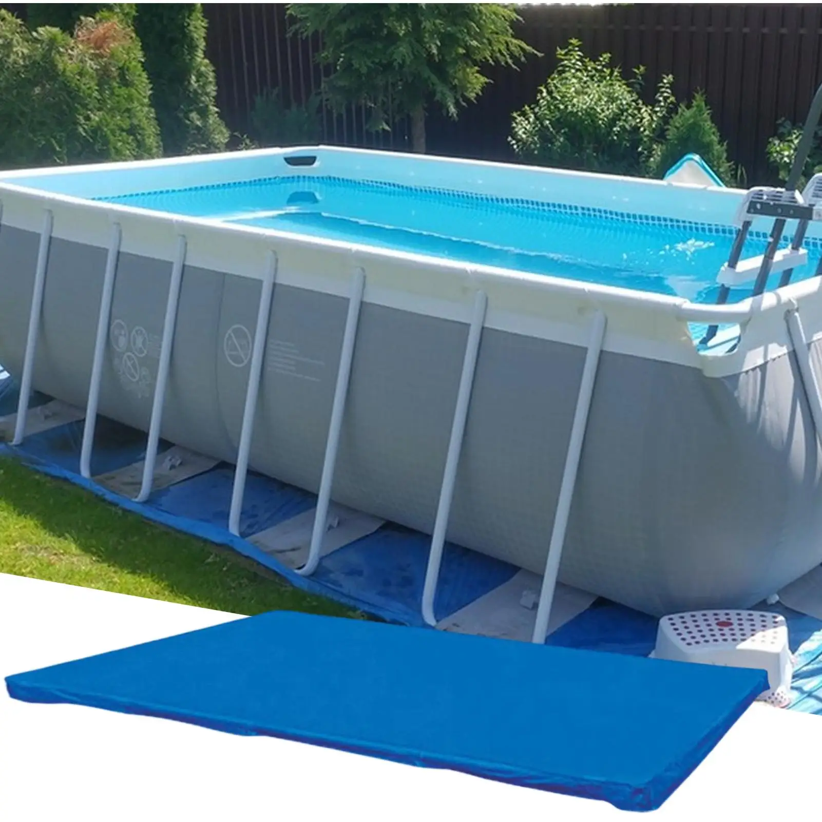 Couverture de piscine ronde/rectangulaire couverture de piscine gonflable PE pour enfants en plein air couverture de piscine de jardin couverture de piscine familiale
