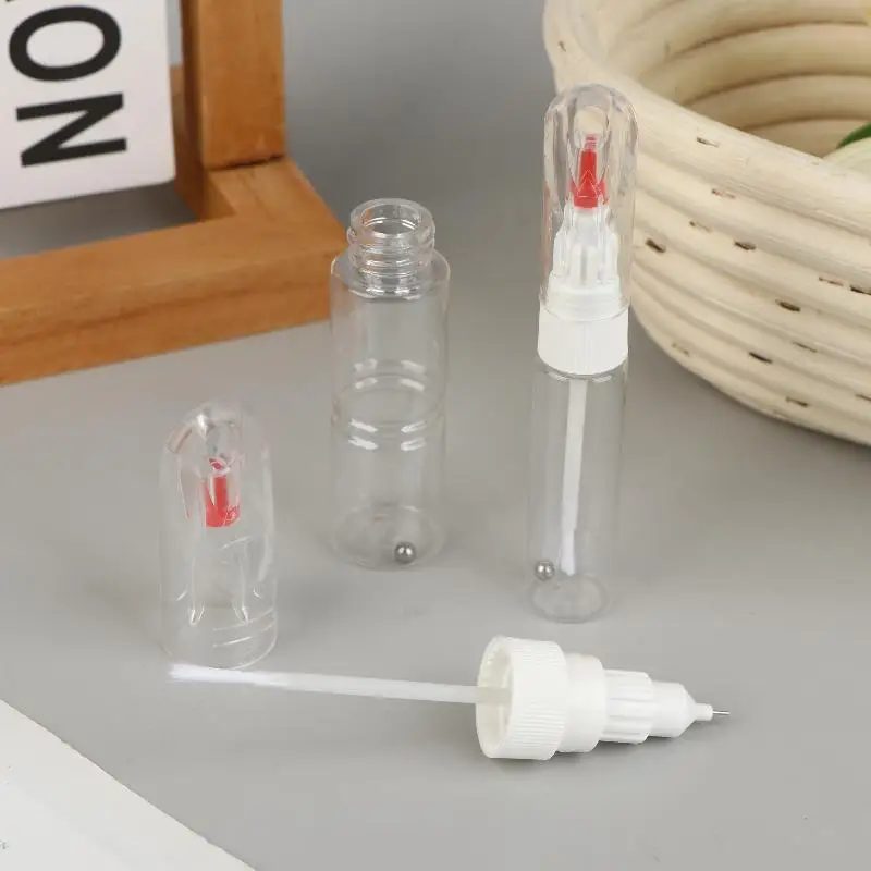 1/5 Stück 2-in-1-Nadelbürste, Dual-Use-Nagellackstift, Lackreparaturstift, Punktierstift + Zeichenstift, leere Flasche, Ausbesserungsfarbenflaschen Image